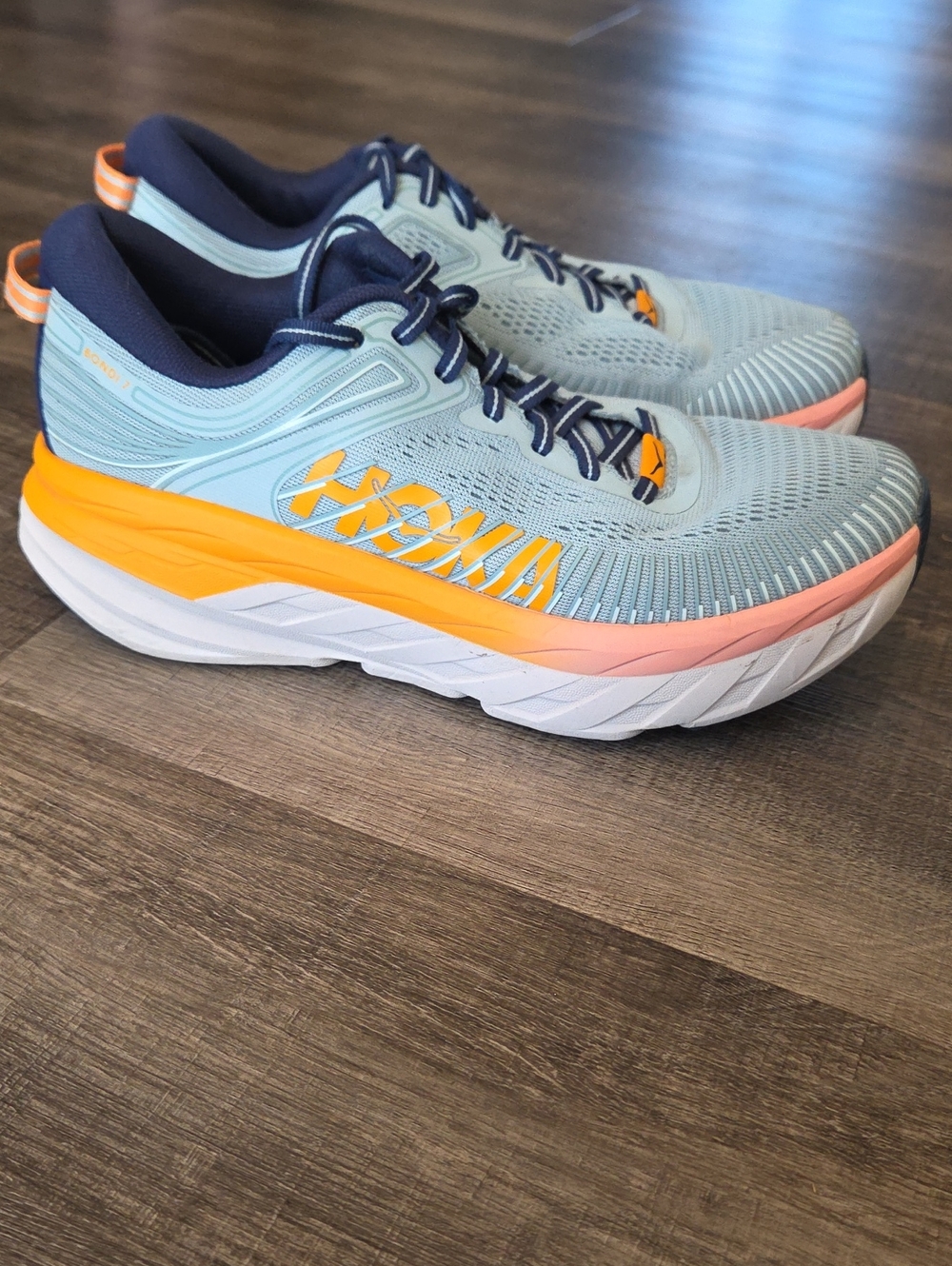 Hoka Women's Light Blue, Orange & Coral Cushioned Sneakers